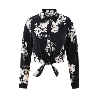 AP 2025 Spring and Summer Women Floral Printing Satin Slip Dress Knitting Cardigan Fashion