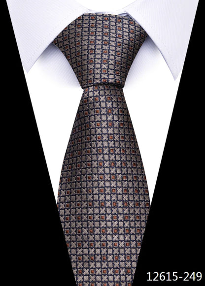 Tie For Men Necktie Fashion Brand Factory Sale 7.5 cm Gravatas Sliver Man's Plaid Shirt Accessories St. Valentine's Day