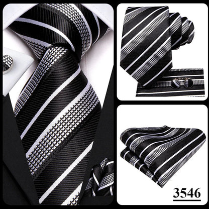 Hi-Tie Blue Business Solid 100% Silk Men's Tie NeckTie 8.5cm Ties for Men Formal Luxury Wedding High Quality Gravata