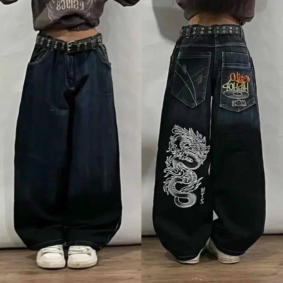 High-quality New Jeans Y2K Street Popular Multicolor U Brand Retro Wide-leg Pants Unisex Casual Loose Joker Couple Jeans Pants