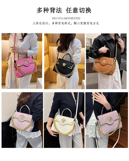 Premium Retro Messenger Bag Women - Textured Leather Shopper with Custom Paris Letter Logo & Versatile Crossbody Strap Design