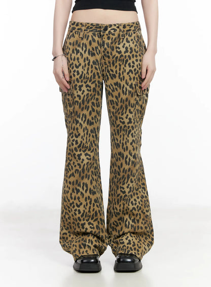 Animal Print Bootcut Pants CM526
