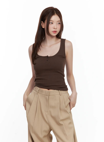 Casual Button Tank CL502