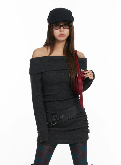 Chic Off-Shoulder Mini Dress CJ513