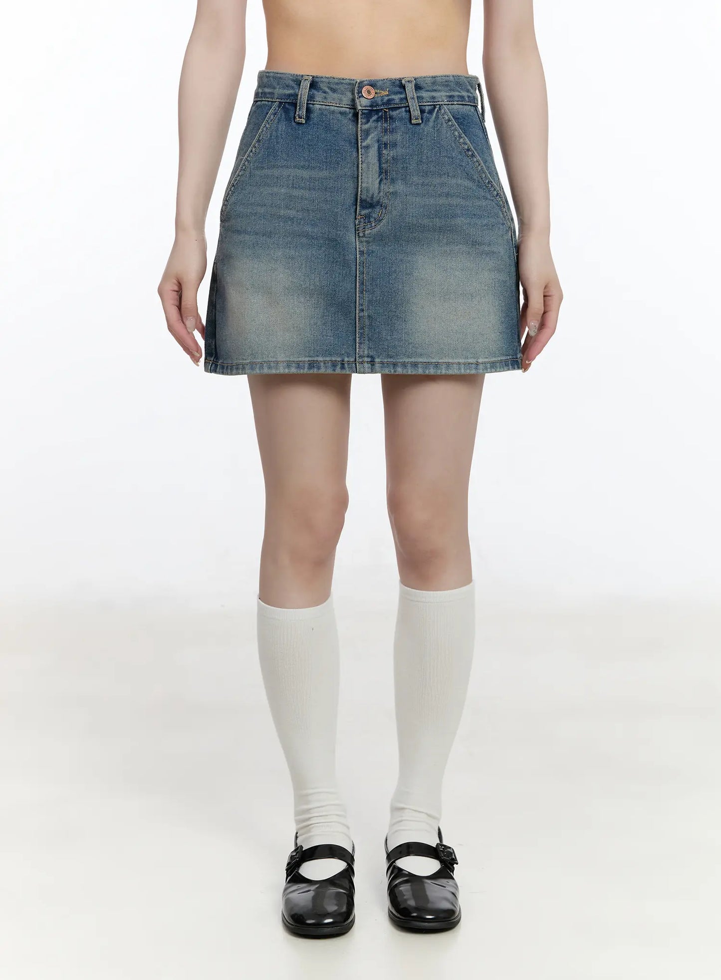 Casual High-Waisted Denim Mini Skirt CA502