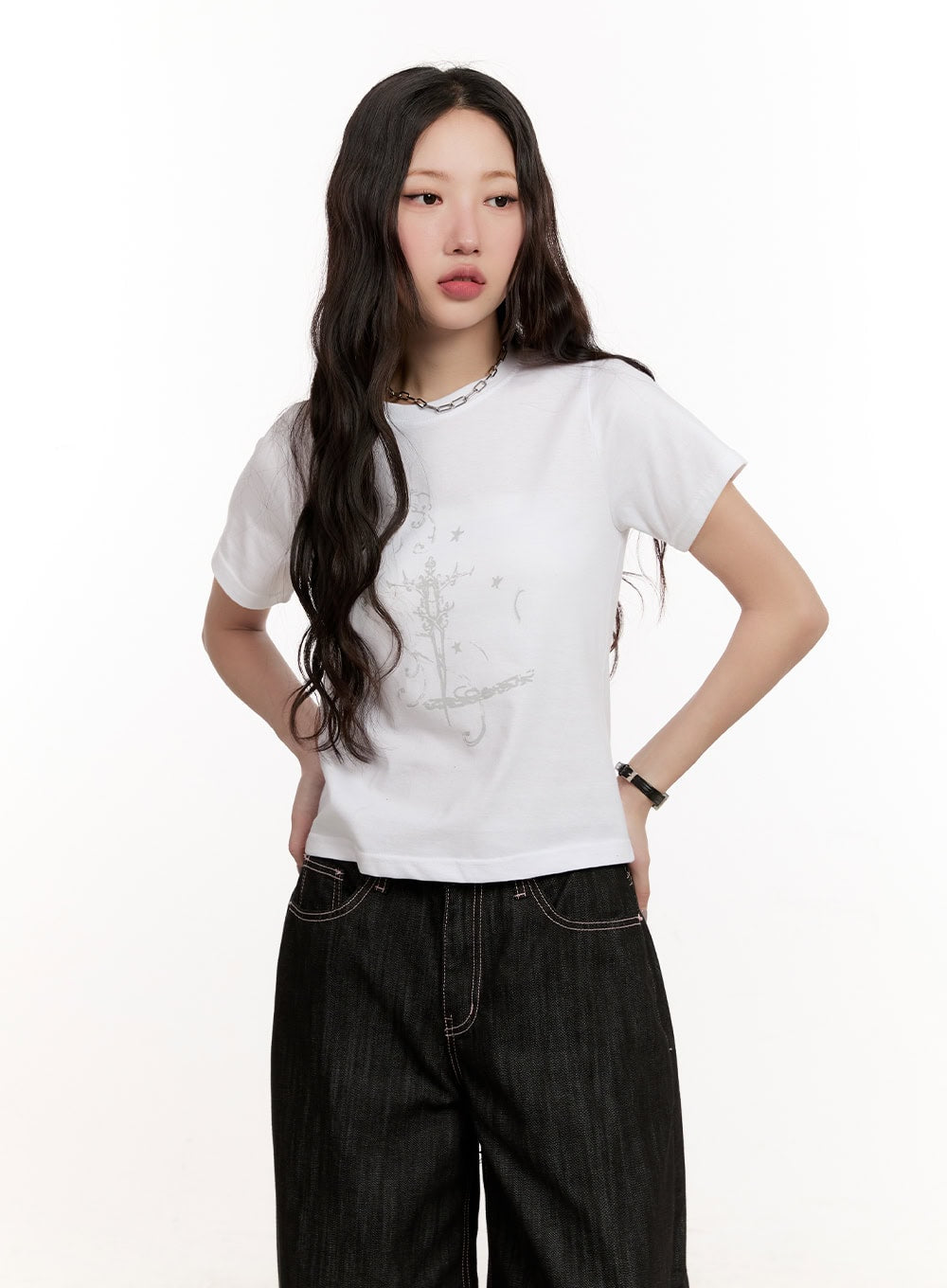 Casual Graphic Crop Tee CM510