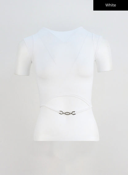 Chain Detail Cropped Top CY330