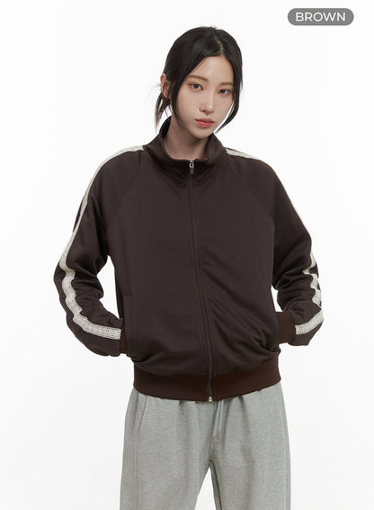 Chic Zip-Front Polyester Spandex Jacket CO402
