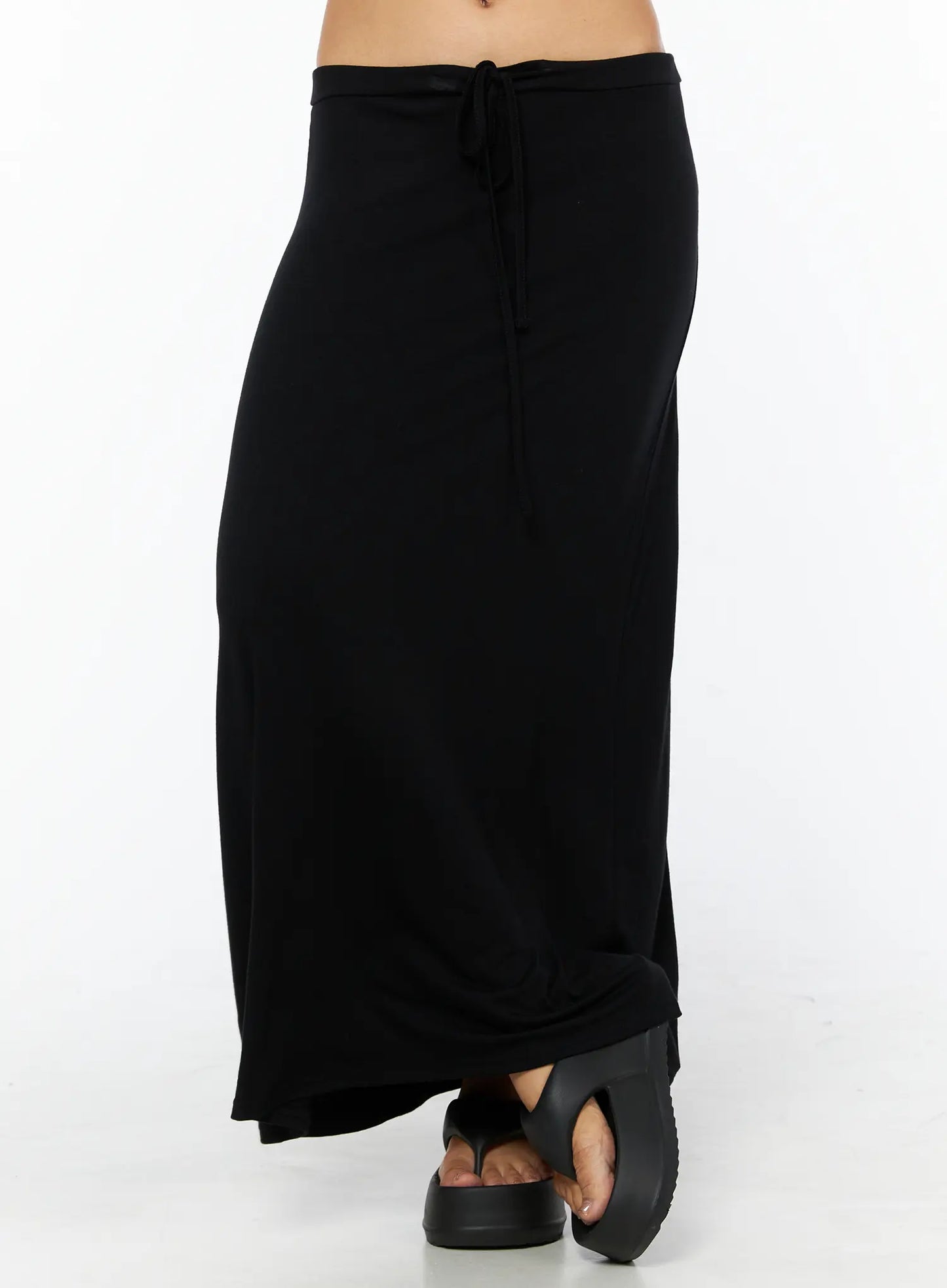 Basic Drawstring Maxi Skirt CU517