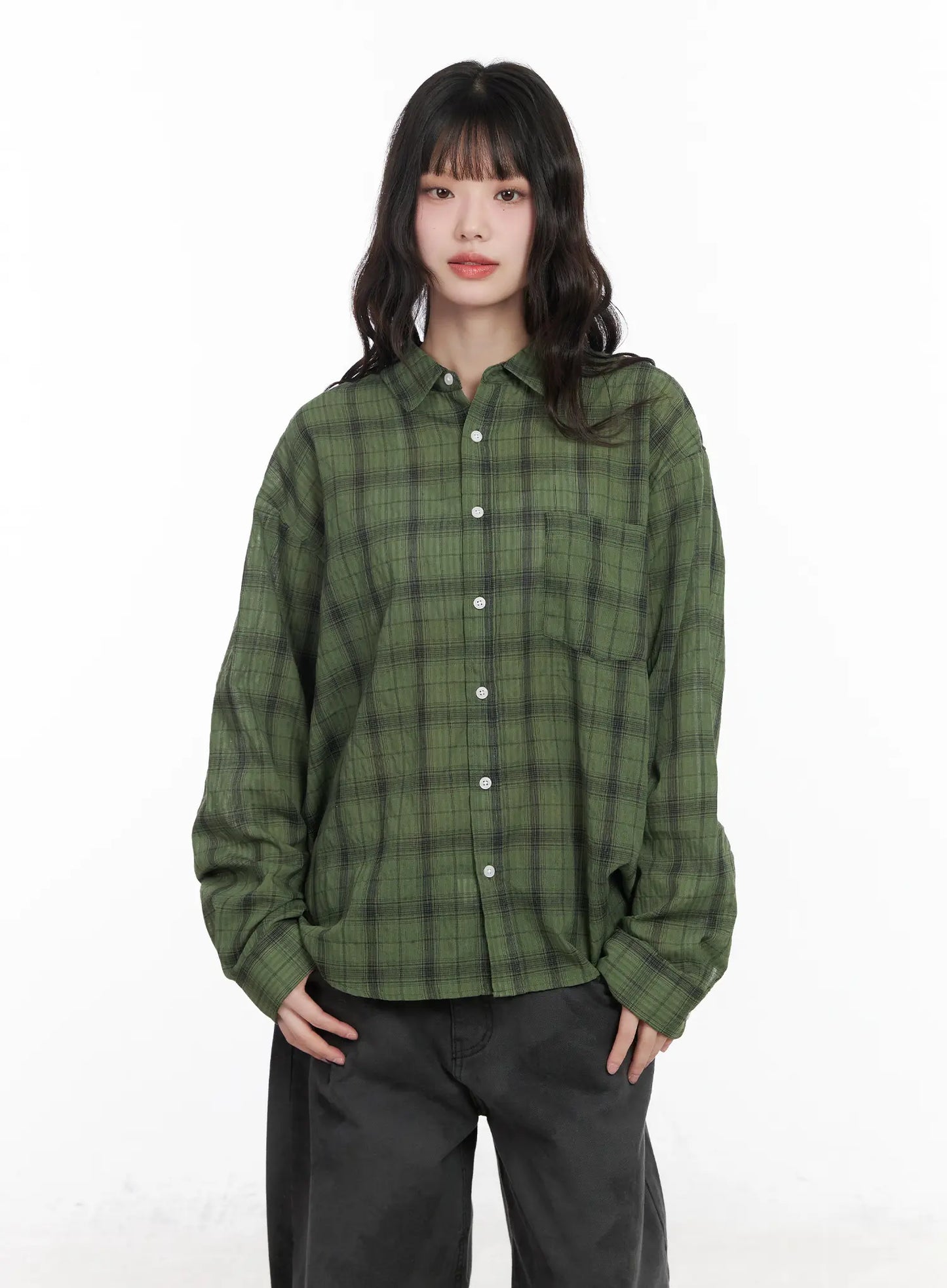 Casual Plaid Button-Up Shirt CM526