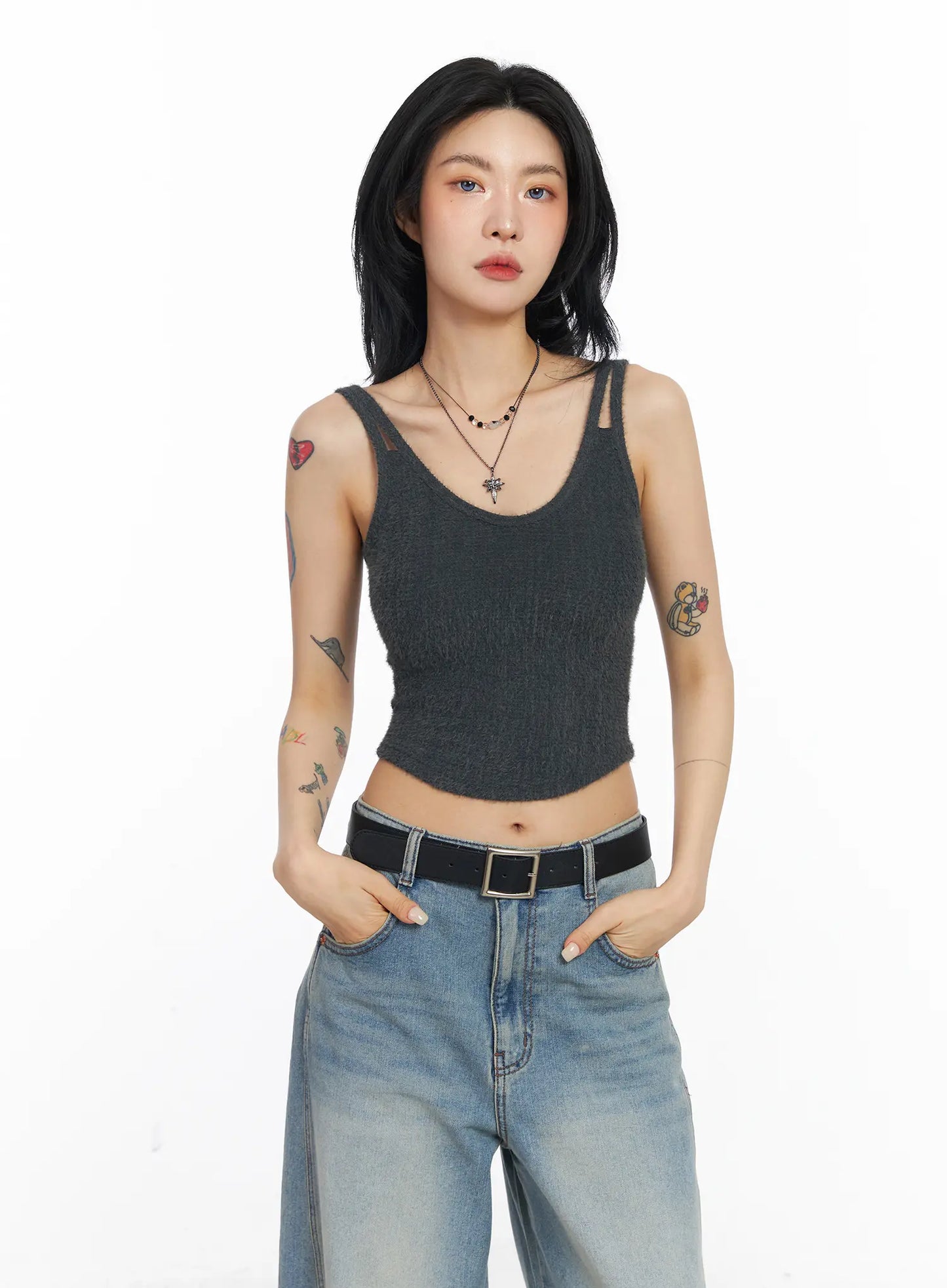 Angora-Blend Sleeveless Top CJ523