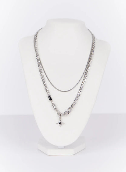 Bold Chain Layered Necklace IO527