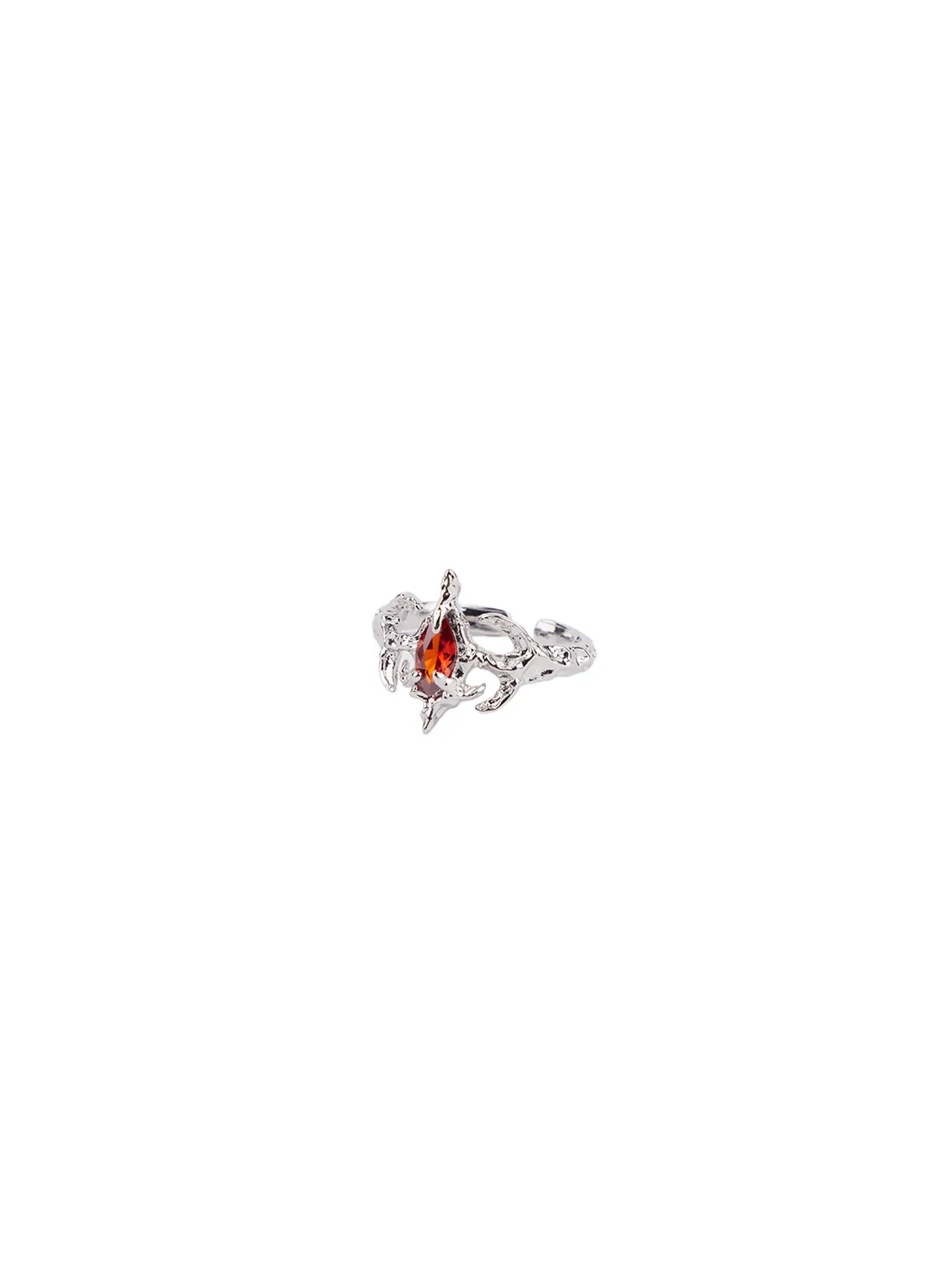 Centered Red Cubic Ring CF525