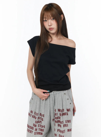 Basic Boat Neck Short Sleeve Tee CY529