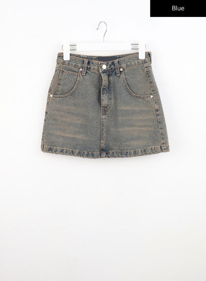 A-Line Denim Mini Skirt CU321