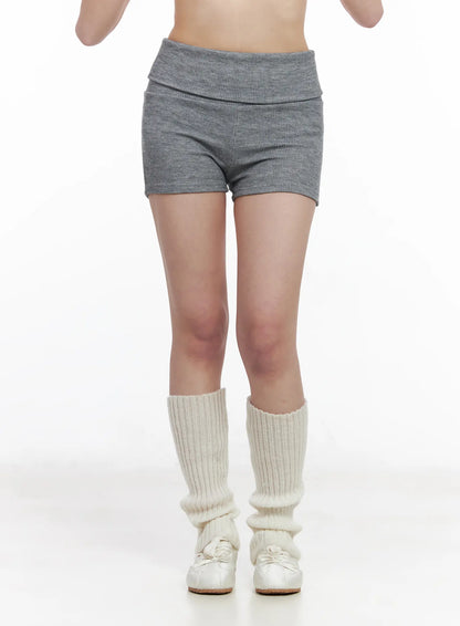 Basic Foldover High-Waisted Shorts CM513