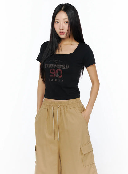 Casual Graphic Crop Top CU515