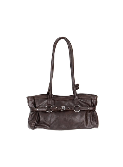 Buckle Accent Faux Leather Shoulder Bag CM526