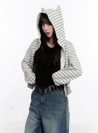 Cat Ear Striped Hoodie CO501