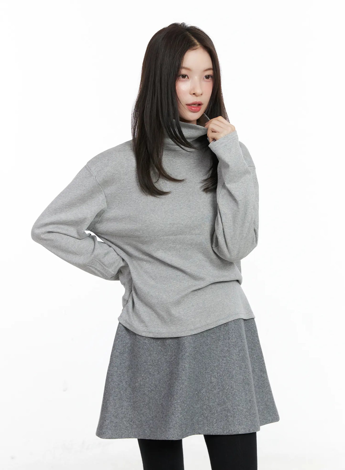 Classic Oversized Turtleneck Long Sleeve Top CN518
