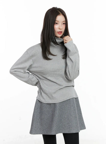 Classic Oversized Turtleneck Long Sleeve Top CN518