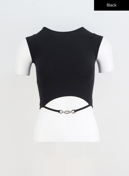 Chain Detail Cropped Top CY330