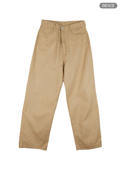 Basic Cotton Straight Leg Pants OY424