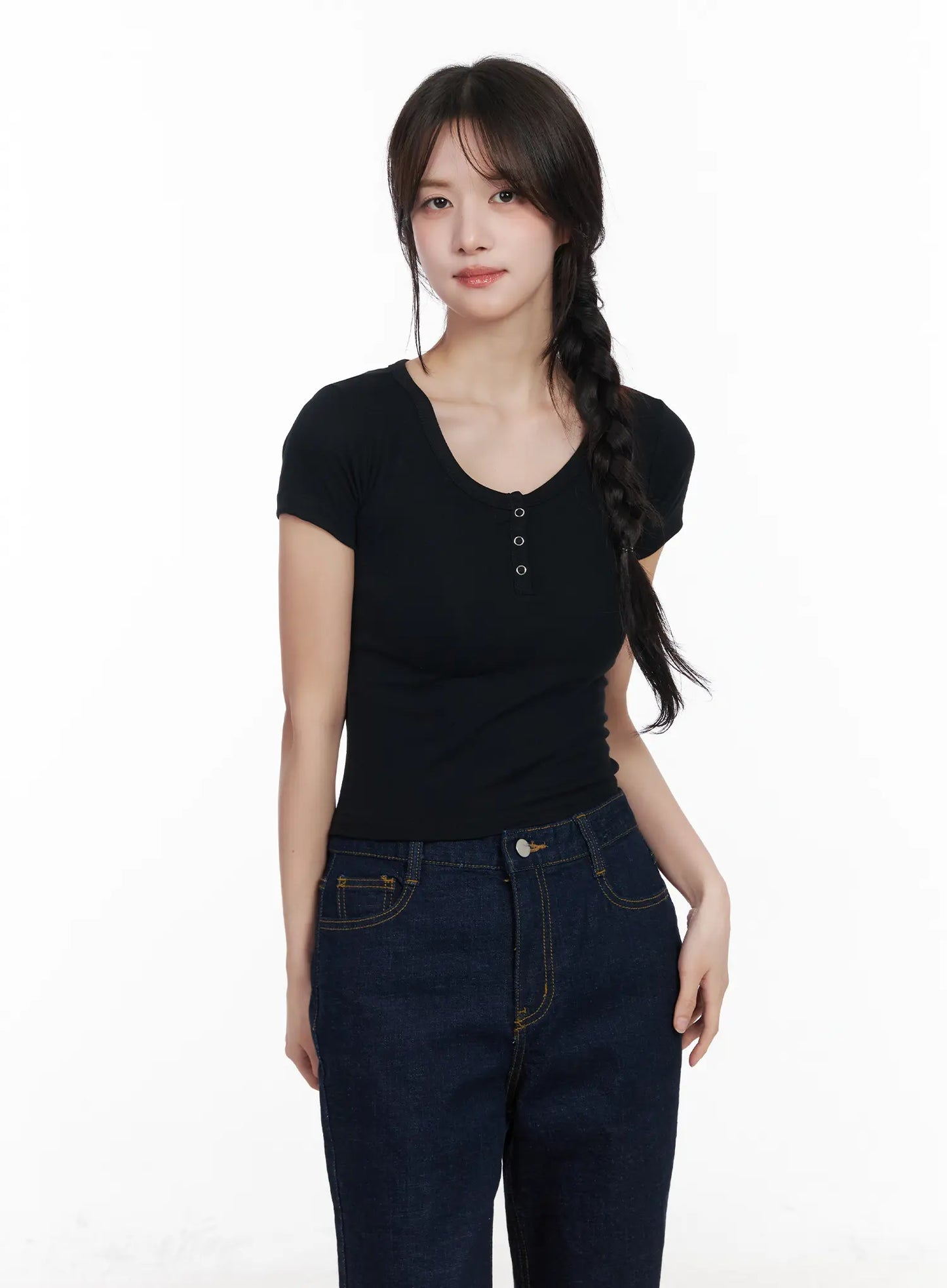 Basic Snap Button Tee CM531