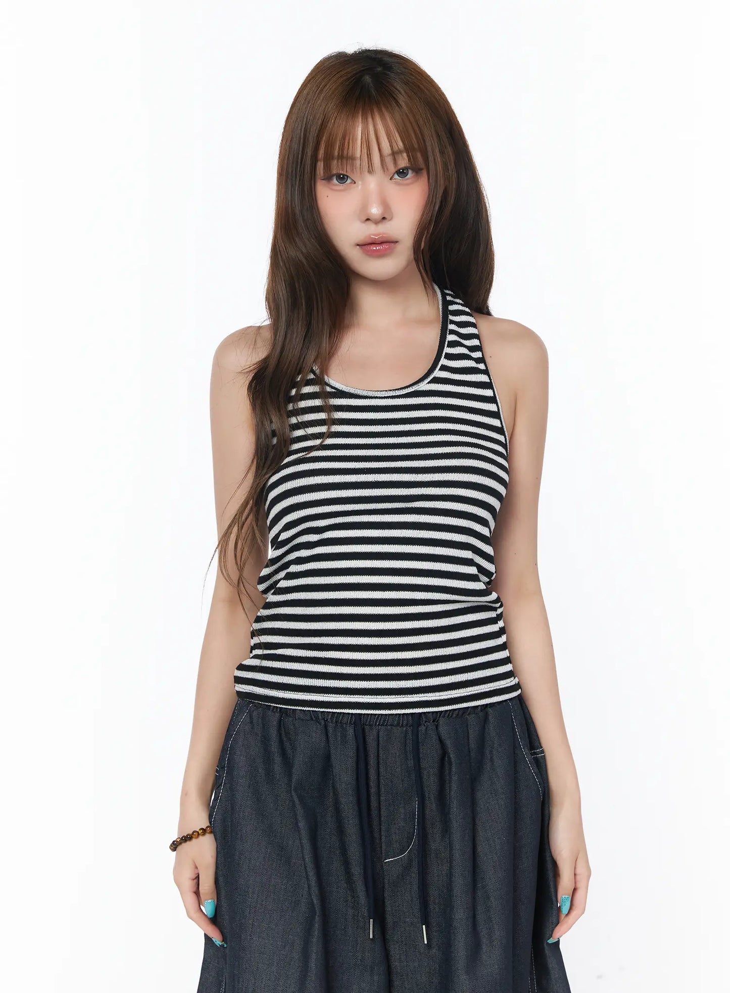 Casual Striped Halter Tank Top CY529