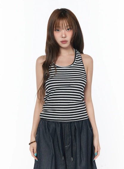 Casual Striped Halter Tank Top CY529
