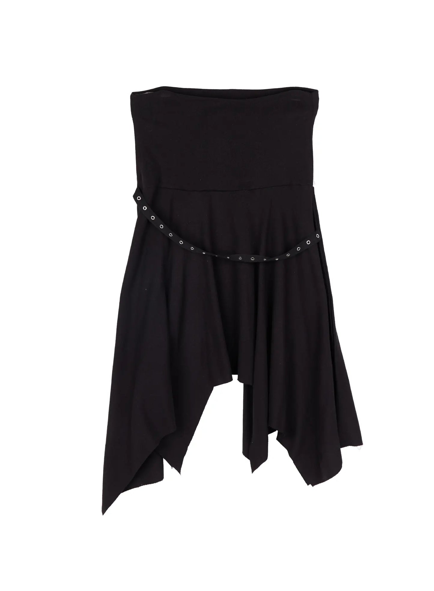 Asymmetric Hem Belted Midi Skirt CY518