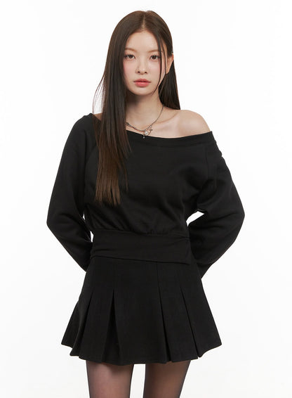 Asymmetric One-Shoulder Crop Sweatshirt OD412