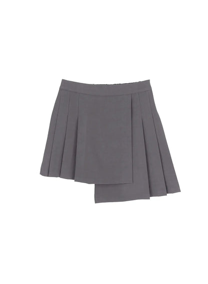 Asymmetric Pleated Mini Skirt CM513