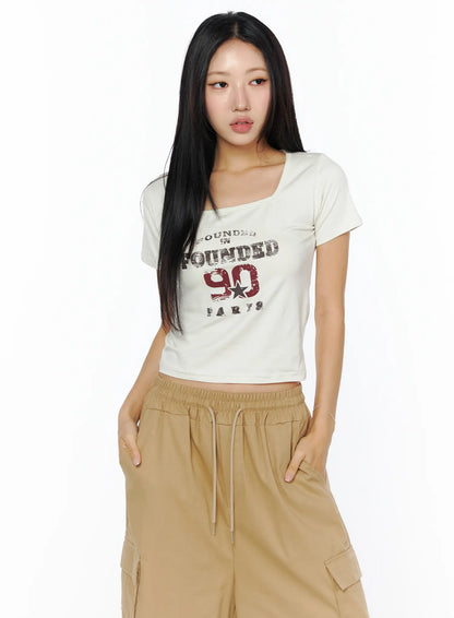 Casual Graphic Crop Top CU515