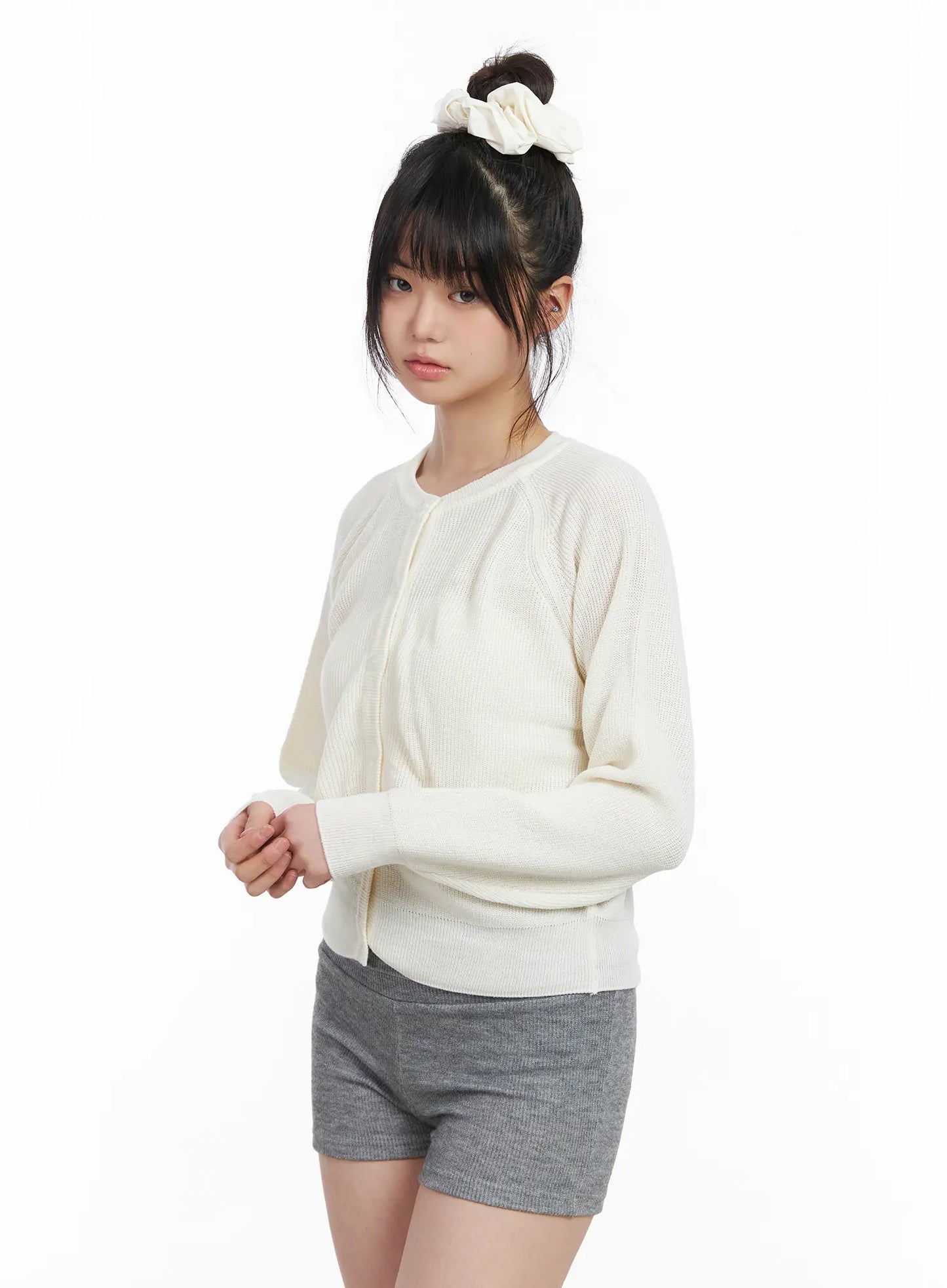 Classic Round Button-Up Cardigan CM513