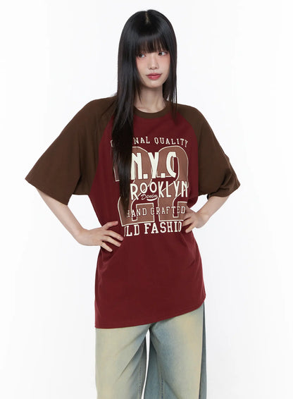Casual Loose Fit Graphic Tee CU519