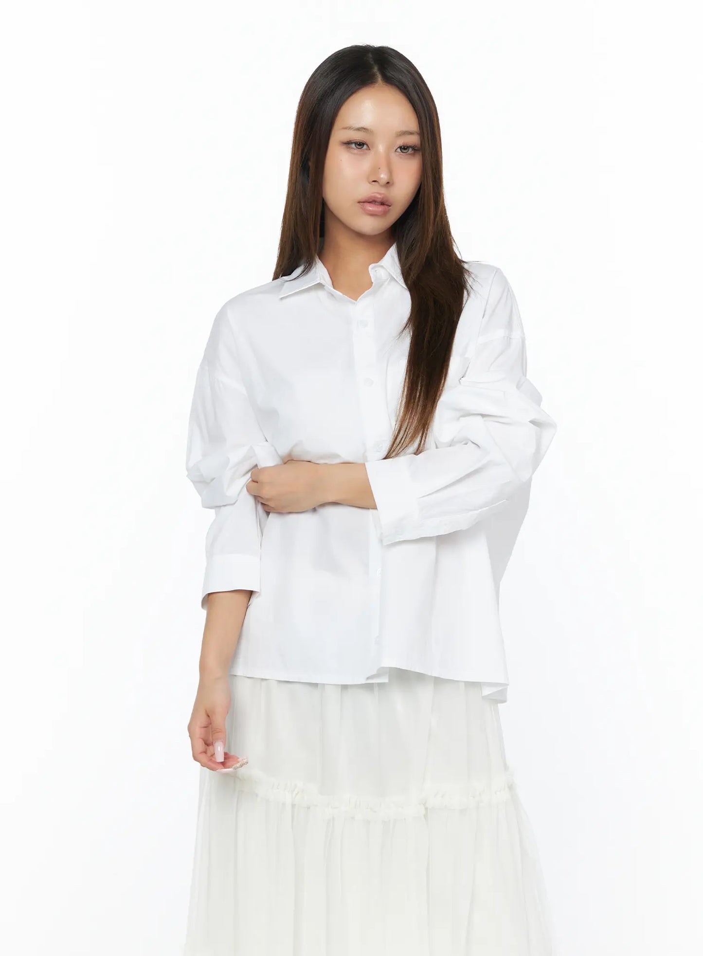 Casual Loose Fit Button-Up Shirt CA516