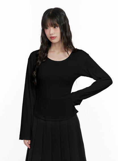 Basic Fleece-Lined Long Sleeve Tee CN511