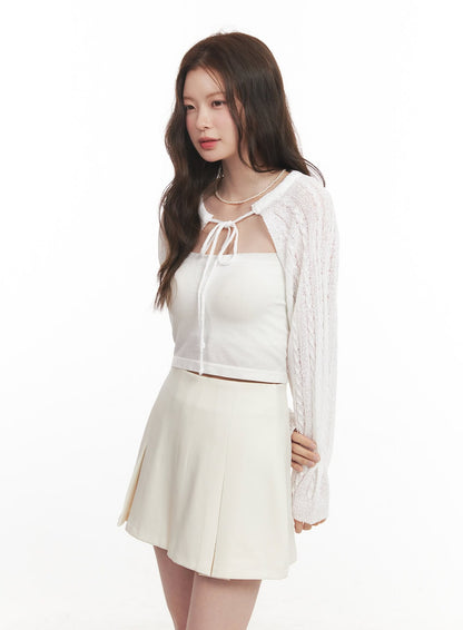 Cable Knit Bolero Cardigan CA502