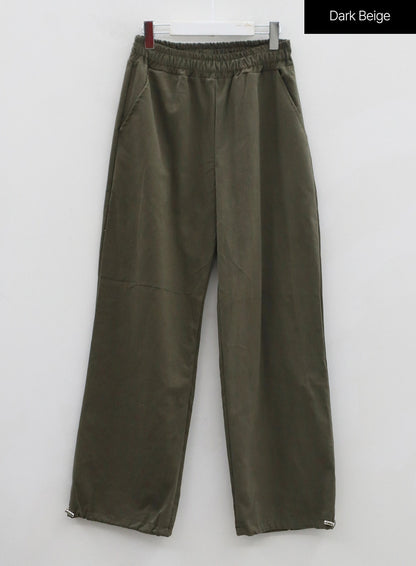 Ankle String Elastic Wide Pants OO28