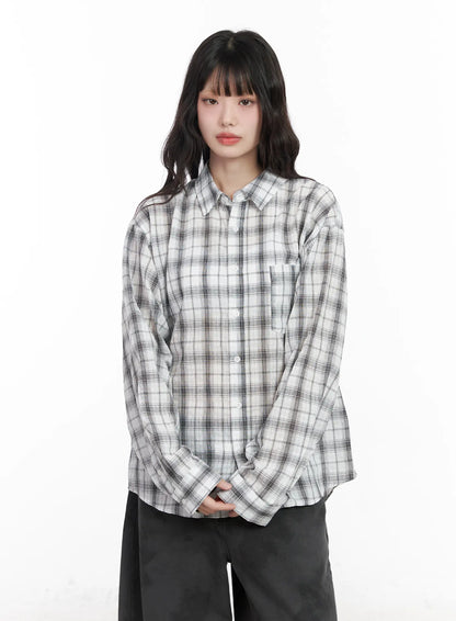 Casual Plaid Button-Up Shirt CM526