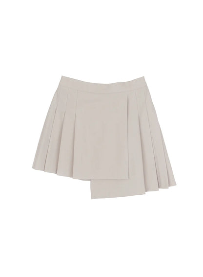 Asymmetric Pleated Mini Skirt CM513