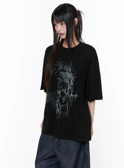 Casual Graphic Short Sleeve Top CU519