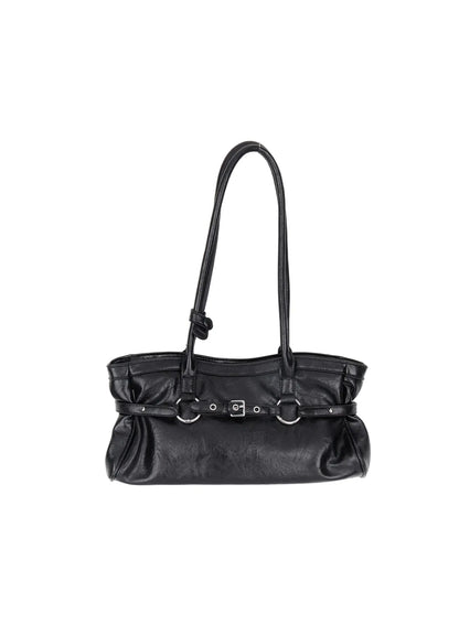 Buckle Accent Faux Leather Shoulder Bag CM526
