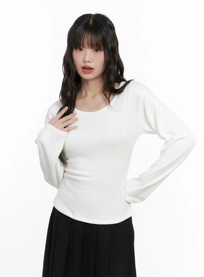 Basic Fleece-Lined Long Sleeve Tee CN511