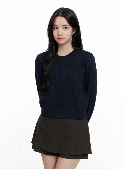 Cable Knit Crop Knit Top CO524