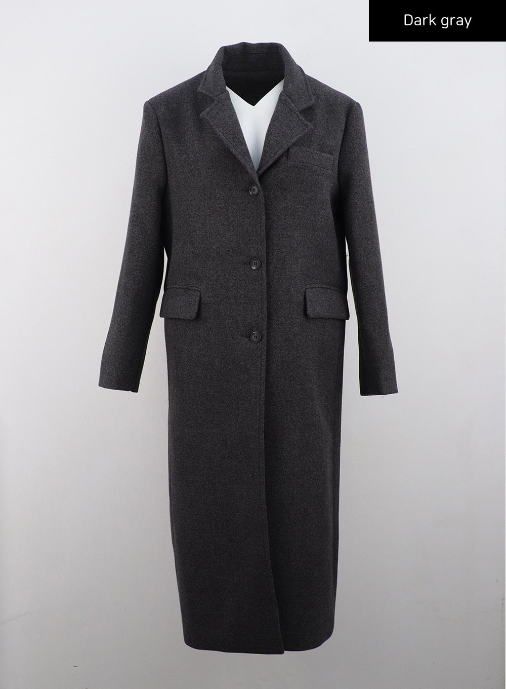 Button Tailored Maxi Coat CN309
