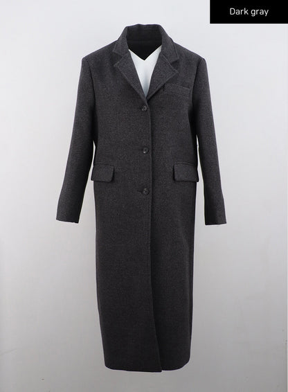 Button Tailored Maxi Coat CN309