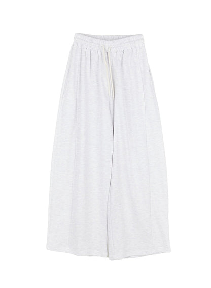 Adjustable Pintuck Wide-Leg Sweatpants CY521