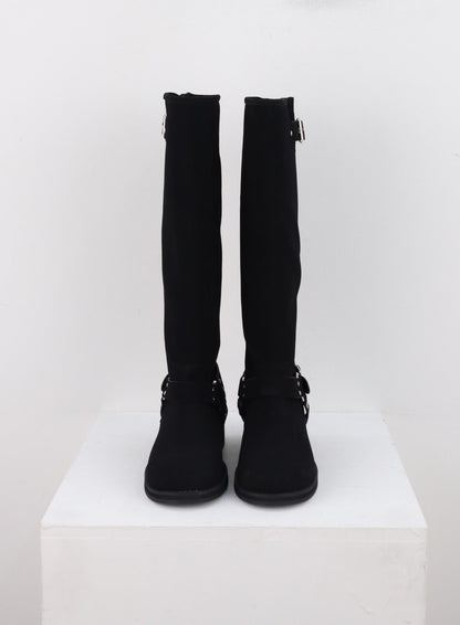 Buckle Faux Leather Boots CN315